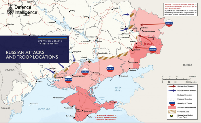 Бойові дії 29 вересня: актуальна мапа від британської розвідки 