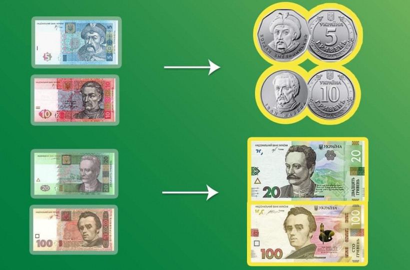 Со следующего года постепенно будут изымать из оборота бумажные банкноты номиналами 5, 10, 20 и 100 гривен старых образцов