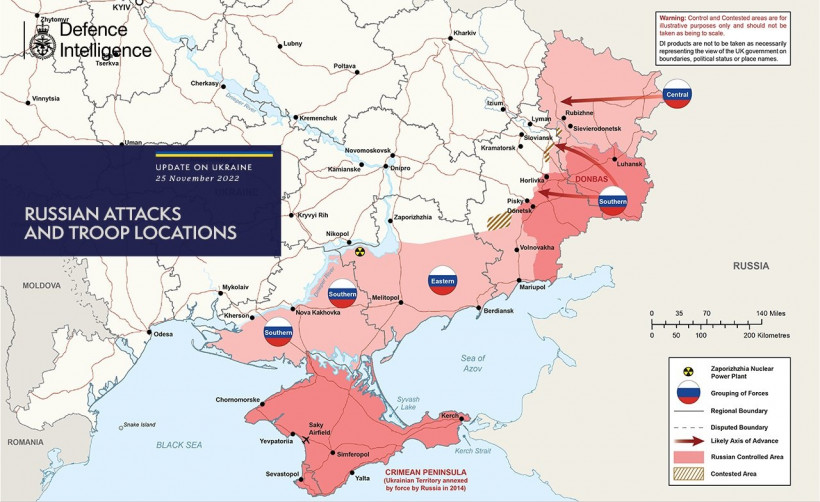 Що відбувається на фронті 25 листопада: карта від британської розвідки 