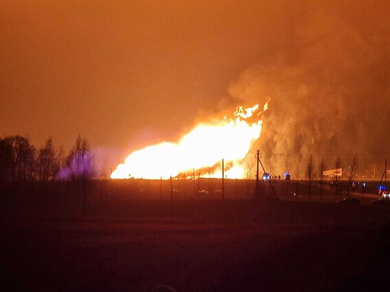 В Литве произошел взрыв и пожар на идущем в Латвию газопроводе