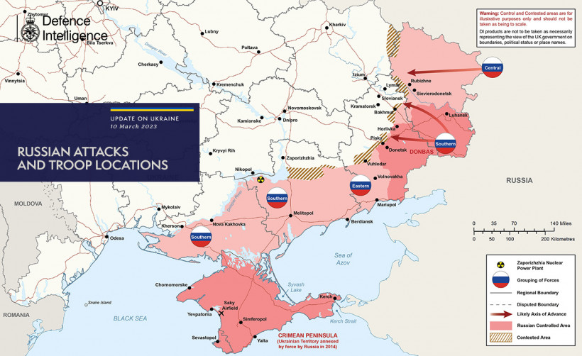 Що відбувається на фронті 10 березня: карта бойових дій від британської розвідки