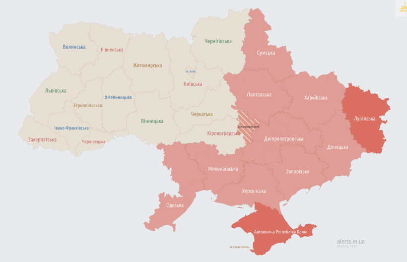 Ракетна загроза: у низці областей України повітряна тривога