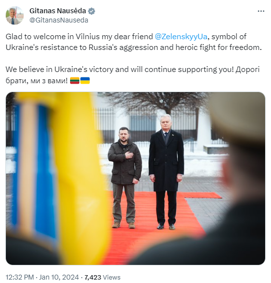 Зеленський зустрівся з президентом Литви, розпочалися переговори