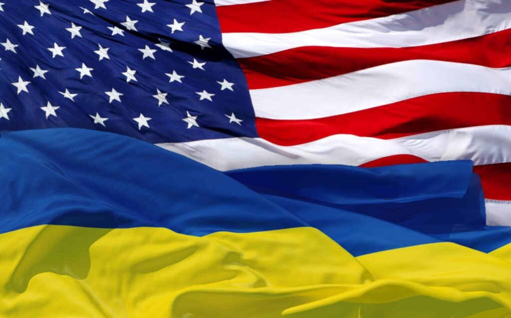 Флаги Украины и США