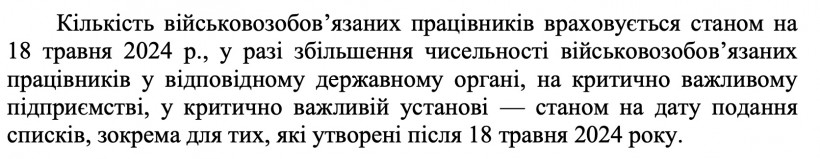 Чоловіки, які влаштувались на підприємство та були заброньовані після 18 травня, втратять бронь