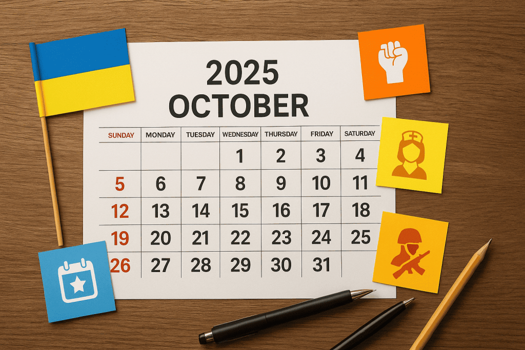 Ознакомьтесь с календарем государственных и профессиональных праздников на октябрь 2025 года в Украине. Все важные даты и события!