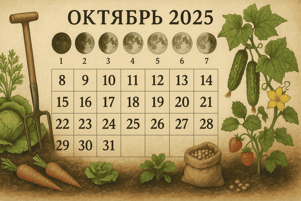 Лунный посевной календарь на октябрь 2025 года поможет вам правильно выбрать дни для посадки овощей и зелени. Узнайте, что и когда сажать в этом месяце.