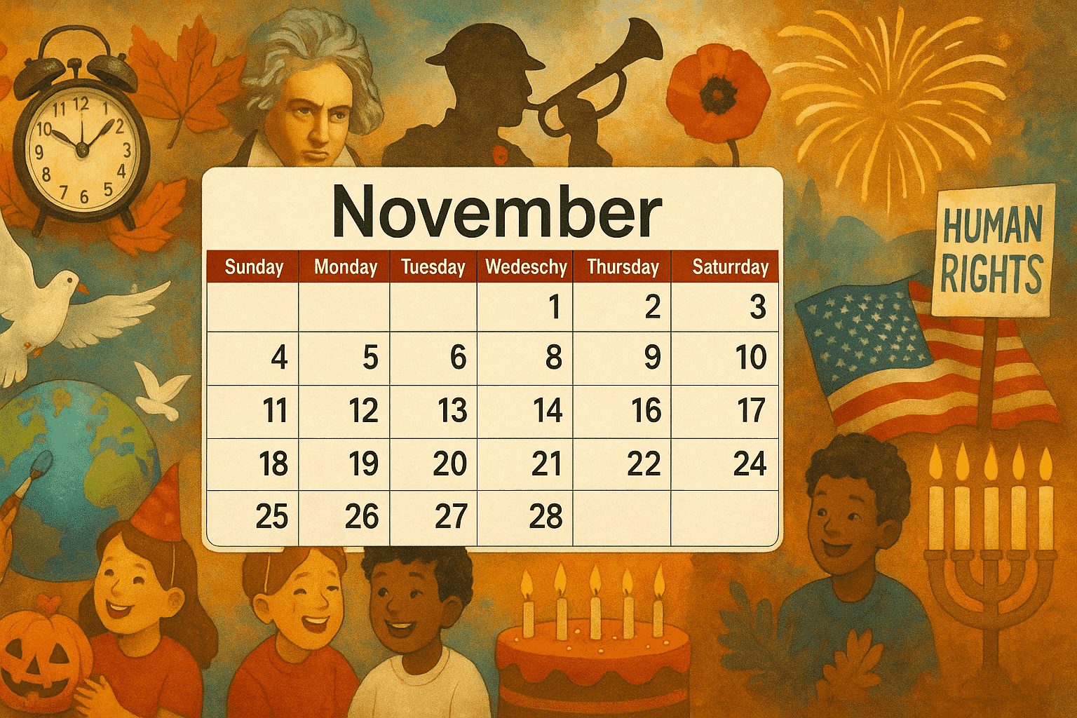 Полный календарь международных и государственных праздников на ноябрь 2025 года. Все важные даты, их значение и советы по планированию