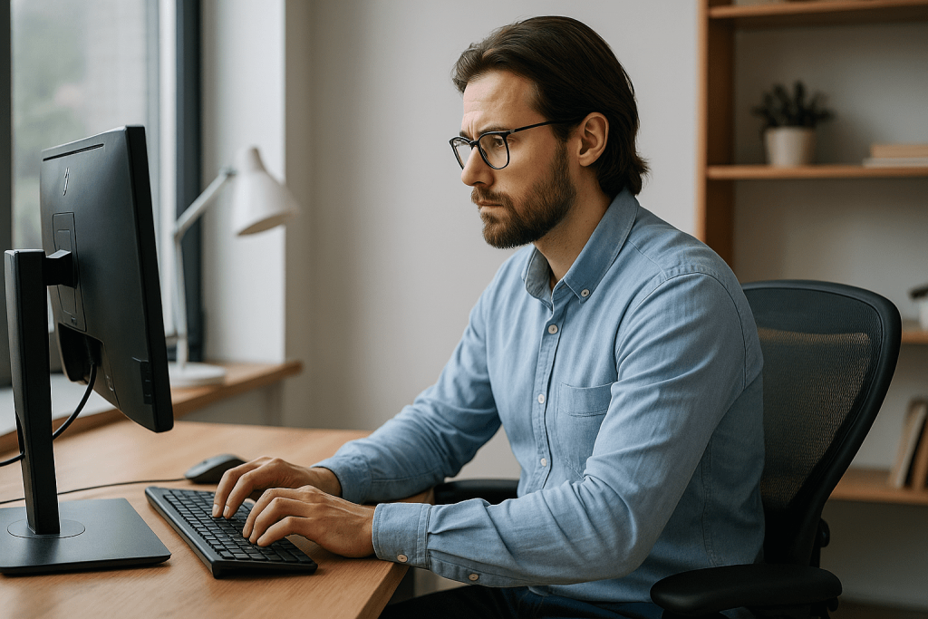 Чрезмерное сидение за компьютером ухудшает осанку и память. Практические рекомендации, как защитить организм при офисной работе.