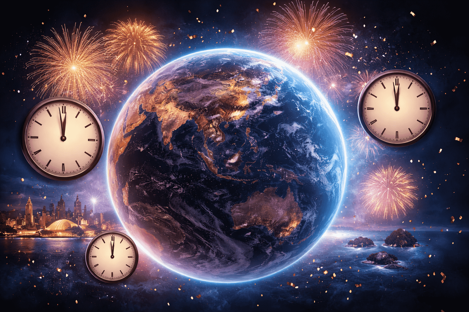 Какие страны встречают Новый год первыми и последними относительно Киева. Объяснение часовых поясов, таблица и практические советы