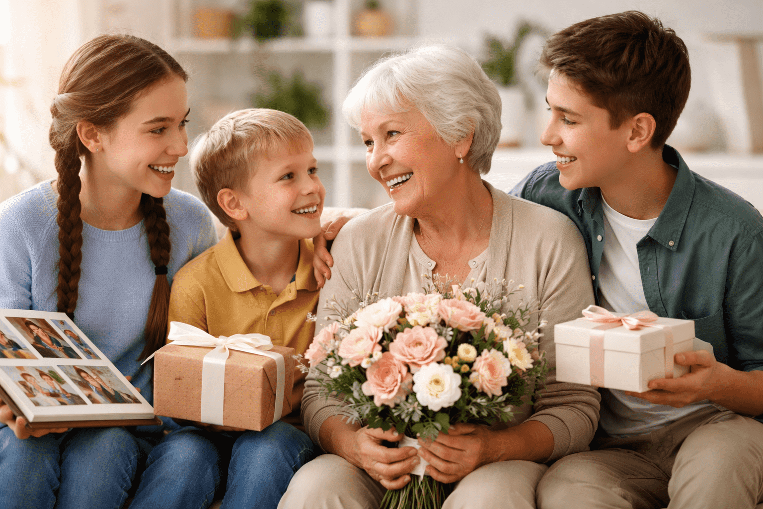 Практичные и оригинальные идеи подарков бабушке от внуков, советы по выбору и пошаговая инструкция красивого поздравления без лишних ошибок.