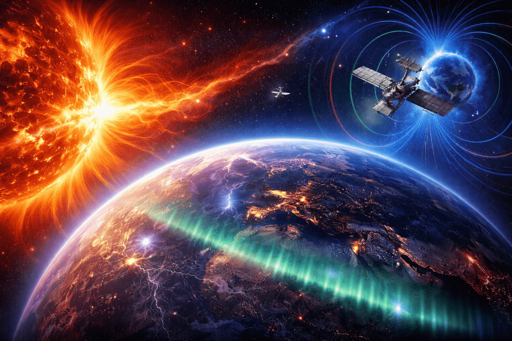 Прогноз магнитной бури на 15 февраля 2026: влияние на здоровье, симптомы и советы по защите организма и техники от магнитных возмущений.