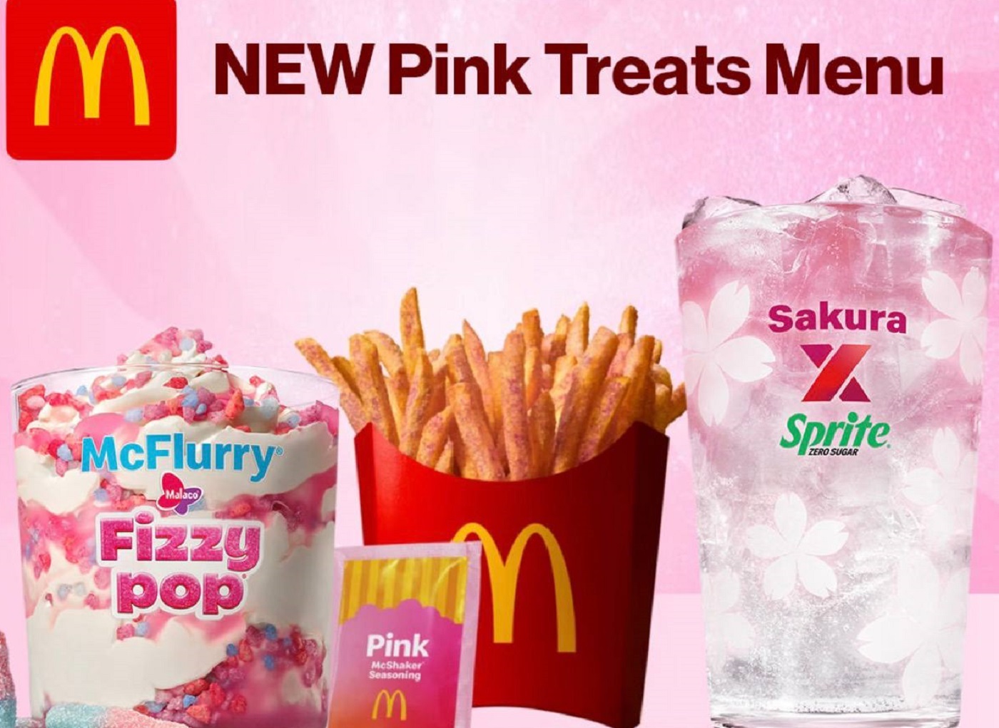 McDonald’s представил розовую линейку продуктов: Sakura Sprite, Pink McShaker Fries и необычный McFlurry. Появится ли это сезонное меню в Украине — что известно