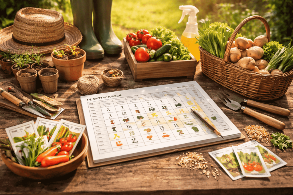 Посевной календарь на апрель 2026 с таблицей по дням, лунными фазами и рекомендациями для максимального урожая.
