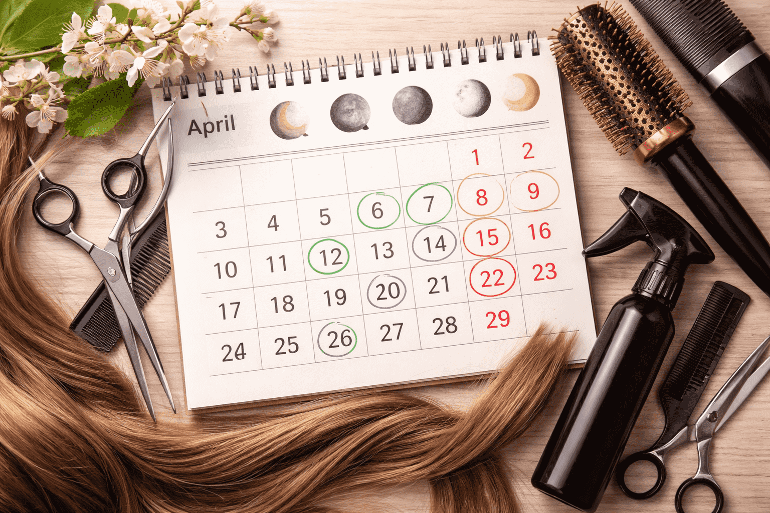 Календарь стрижек на апрель 2026: удачные и неблагоприятные дни, советы и подробный прогноз по дням для здоровья и роста волос