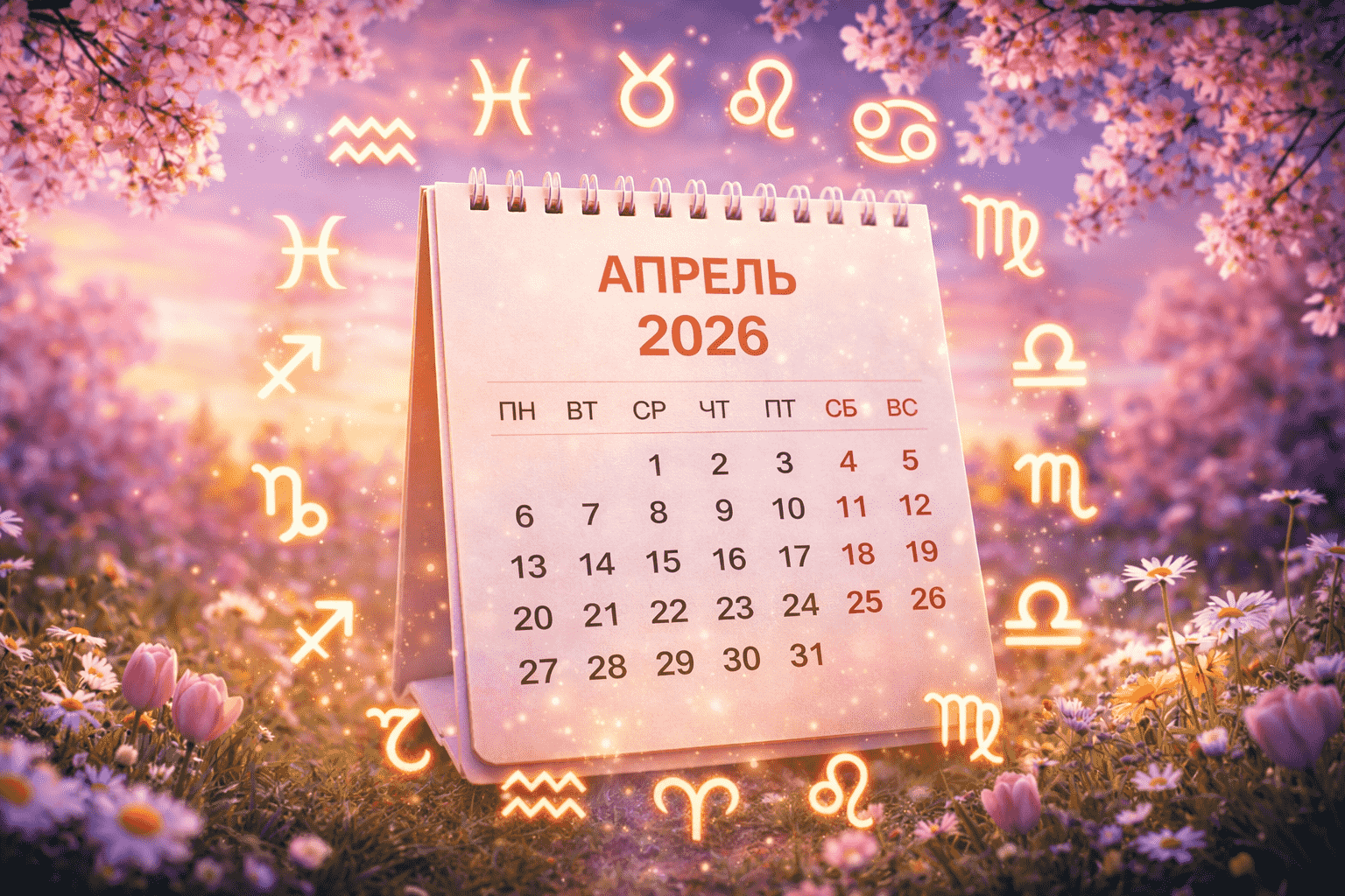 Подробный гороскоп на апрель 2026 года для всех знаков зодиака: любовь, работа, деньги, здоровье и важные советы на месяц с понятными практичными прогнозами.