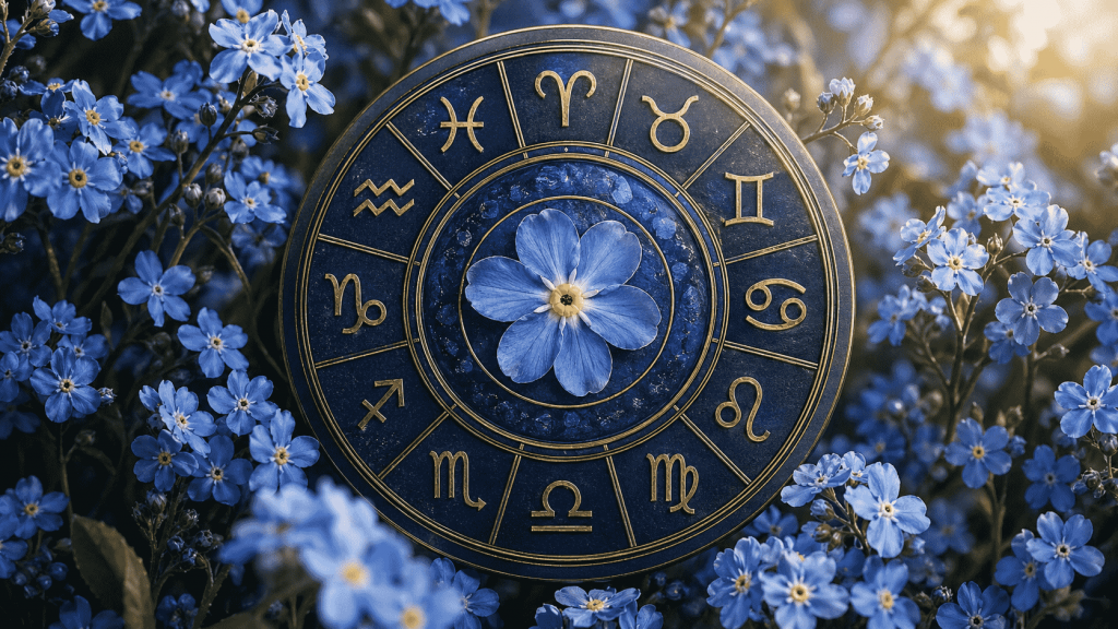 згенеруй зображення зодіакального кола, використовуй лише реальні позначення якими позначають знаки зодіаку, правильними символами, підбери фон цветы полевые в букет, креативно, цікаво як дизайнер, зроби фото як для журналу, розмір 16*9, без напису