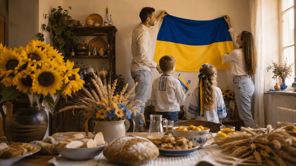 23 августа – торжественное поднятие сине-желтого. История украинского флага с 1848 года.