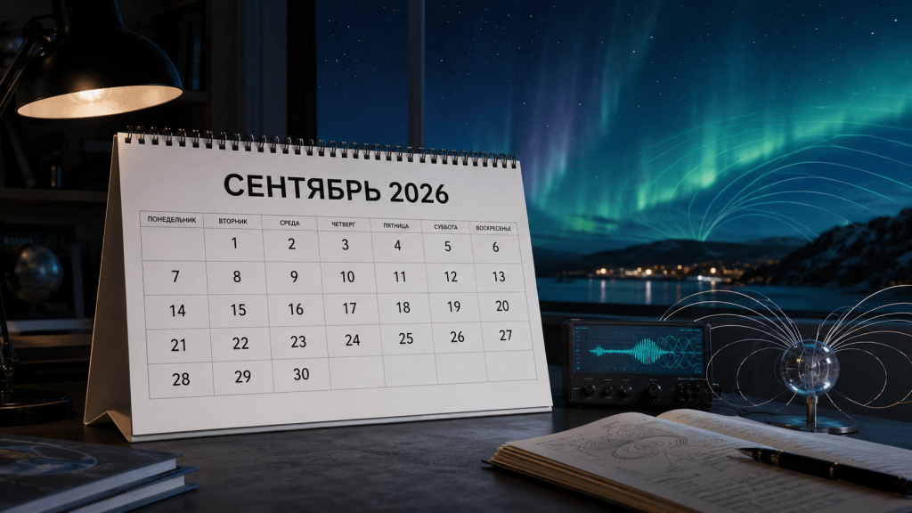 Магнитные бури в сентябре 2026: прогноз на месяц, таблица геомагнитной активности, уровни Kp и практические советы на опасные дни.