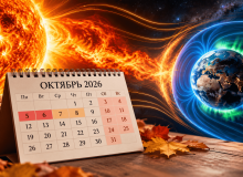 Магнитные бури в октябре 2026: прогноз по дням, значения Kp, опасные даты месяца и практические советы, как подготовиться к геомагнитной активности.