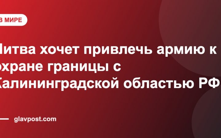 Литва хочет привлечь армию к охране границы с Калининградской областью РФ