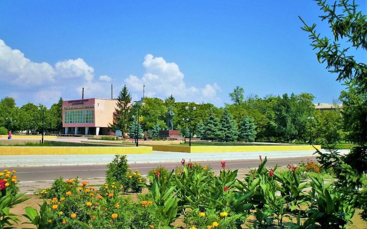 Центральная площадь Олешек Херсонской области до оккупации